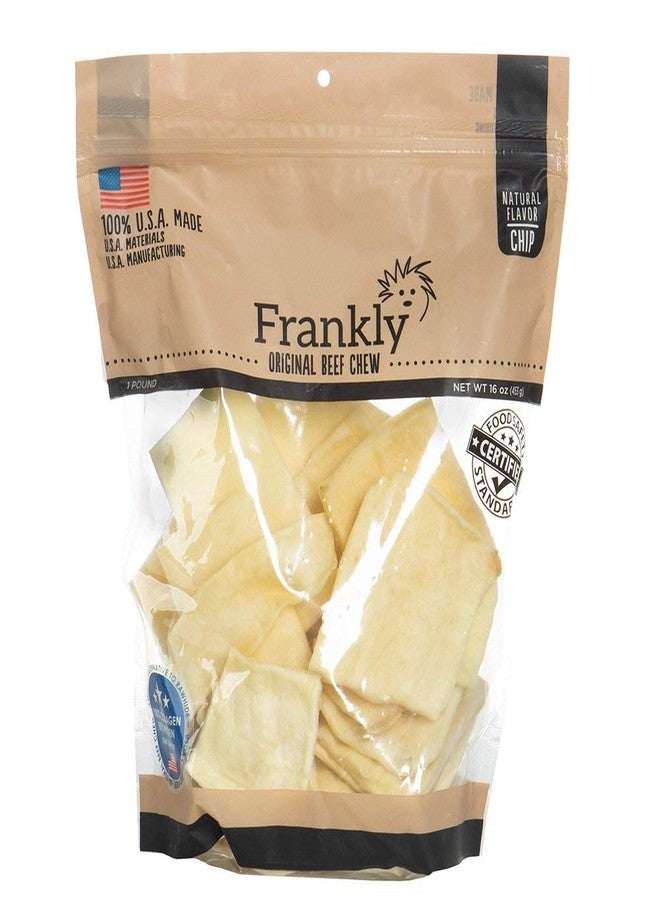 Frankly Natural Beef Chips For Dogs | Premium Rawhide Beef Chips | Long-Lasting Dog Chews For Small, Medium & Large Dogs | Non-GMO, Grain-Free All-Natural Beef Chips For Dogs | Made In USA
